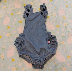 Ruffle Butts Rufflebutts Denim Blue Romper Jumper Girl's 18-24M Toddler